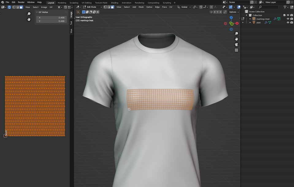 Marking zone creation in Blender