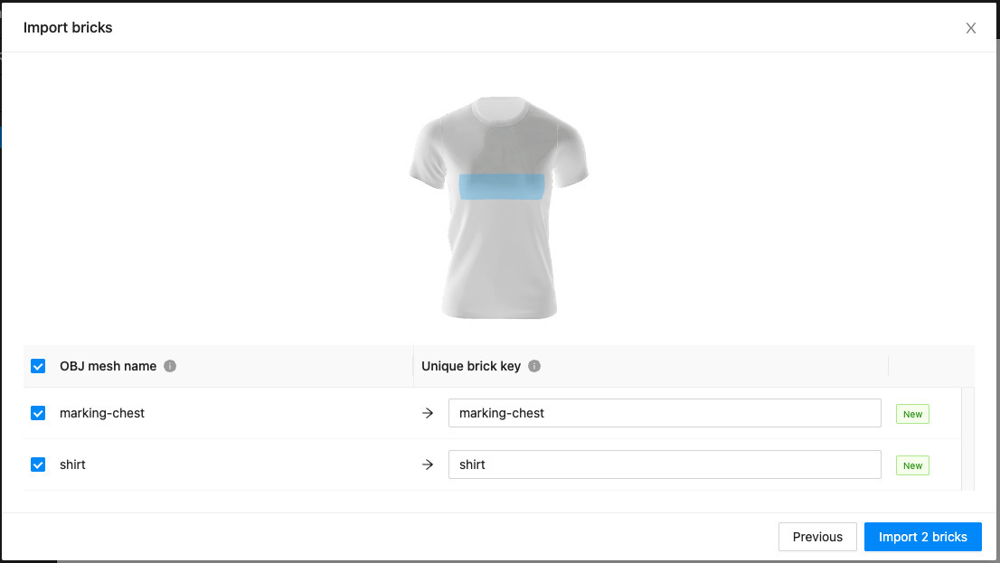 Marking zone OBJ import