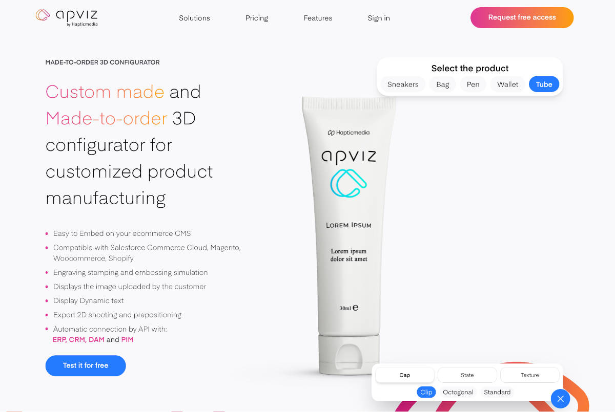 Custom product 3D configurator for ecommerce