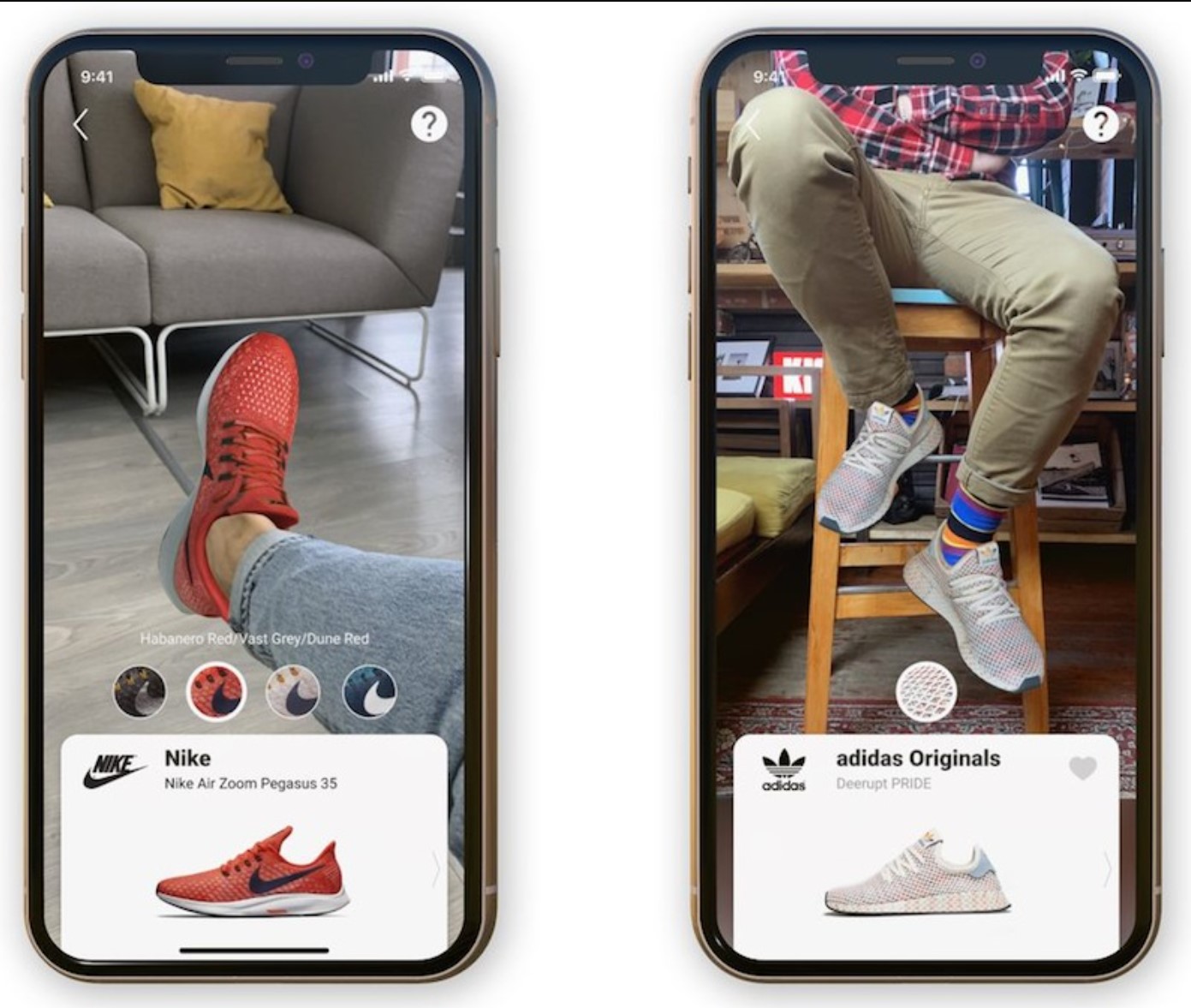 Nike AR app Testing shoes online with AR