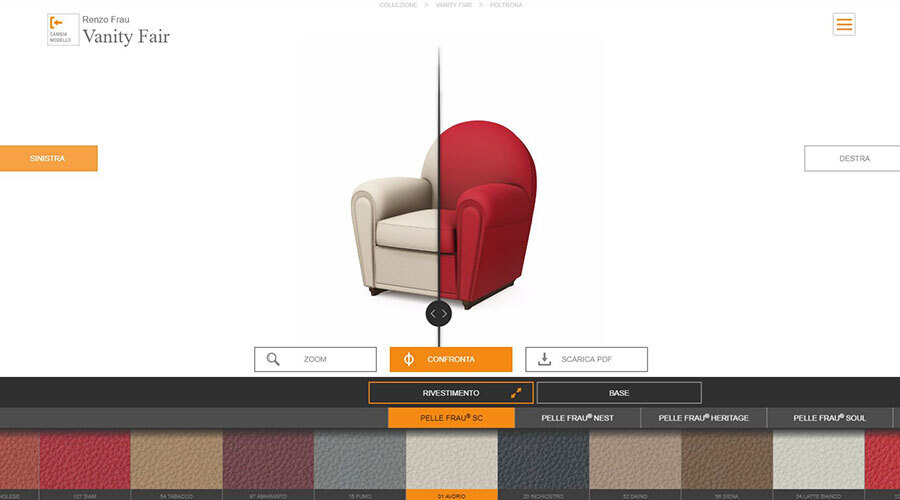 Poltrona Frau 3D configurator